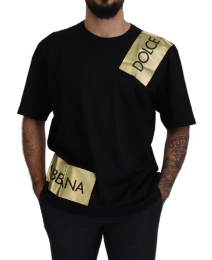 Dolce & Gabbana - Elegant Black Gold Logo Tee