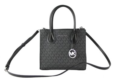 Michael Kors - Mercer Medium Black Signature Leather Messenger Crossbody Handbag