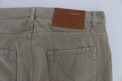 Acht - Beige Straight Fit Cotton Jeans for Men