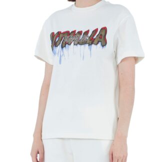 Comme Des Fuckdown - Chic Contrast Print Cotton Tee