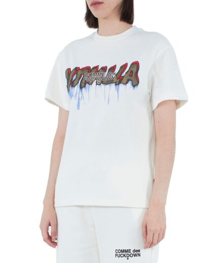 Comme Des Fuckdown - Chic Graffiti Logo Cotton Tee