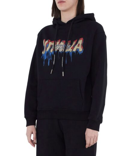 Comme Des Fuckdown - Graffiti Logo Cotton Hoodie With Drawstring