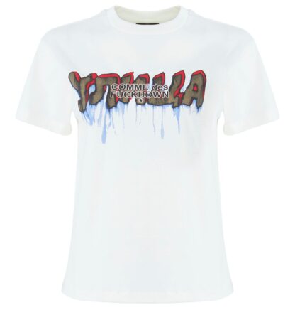 Comme Des Fuckdown - Chic Graffiti Logo Cotton Tee