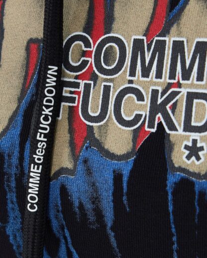 Comme Des Fuckdown - Graffiti Logo Cotton Hoodie With Drawstring