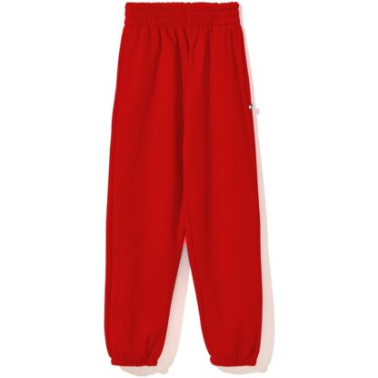 Comme Des Fuckdown - Chic Embroidered Cotton Sweatpants in Bold Red