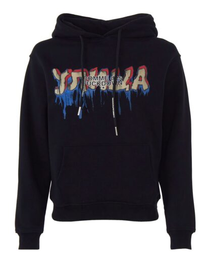 Comme Des Fuckdown - Graffiti Logo Cotton Hoodie With Drawstring