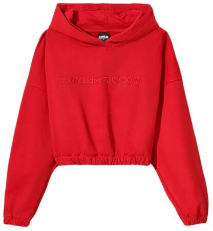 Comme Des Fuckdown - Chic Red Hooded Sweatshirt With Embroidered Logo