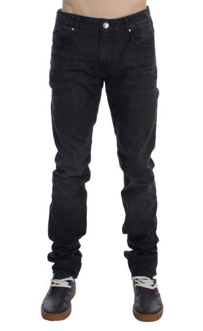 Acht - Sleek Gray Slim Fit Italian Mens Jeans