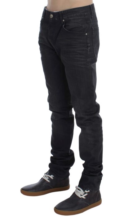 Acht - Sleek Gray Slim Fit Italian Mens Jeans