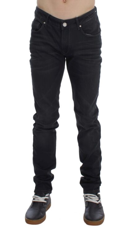 Acht - Sleek Gray Slim Fit Men's Premium Denim