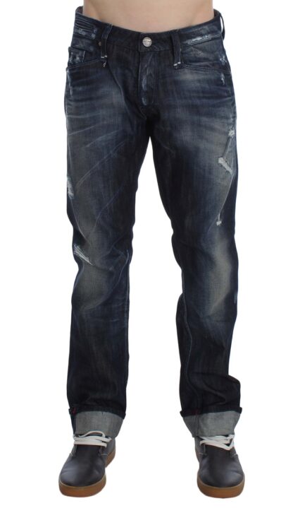 Acht - Elegant Regular Straight Fit Blue Jeans