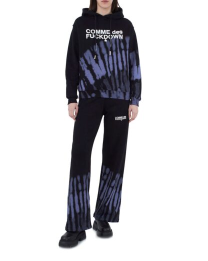 Comme Des Fuckdown - Abstract Print Palazzo Pants with Bold Logo