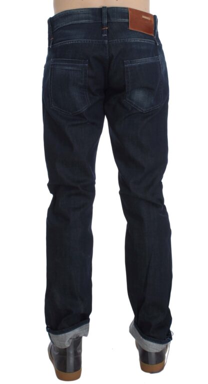 Acht - Elegant Straight Fit Blue Denim Jeans