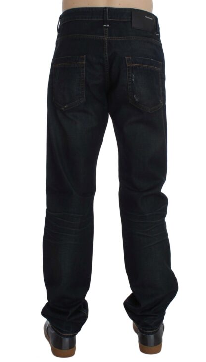 Acht - Elegant Straight Fit Dark Blue Jeans