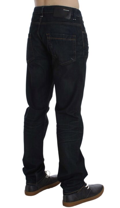 Acht - Elegant Straight Fit Dark Blue Jeans