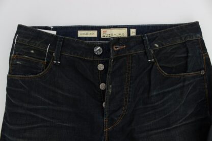 Acht - Elegant Straight Fit Dark Blue Jeans