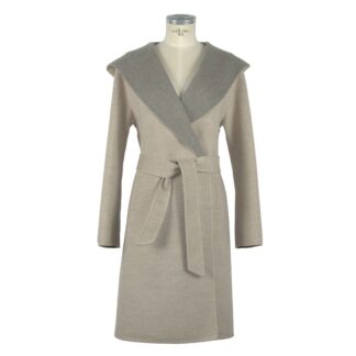 Made in Italy - Elegant Gray Wool Martingale Coat