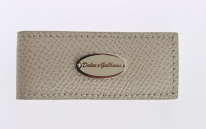 Dolce & Gabbana - Elegant Beige Leather Money Clip