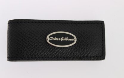 Dolce & Gabbana - Elegant Blue Leather Money Clip