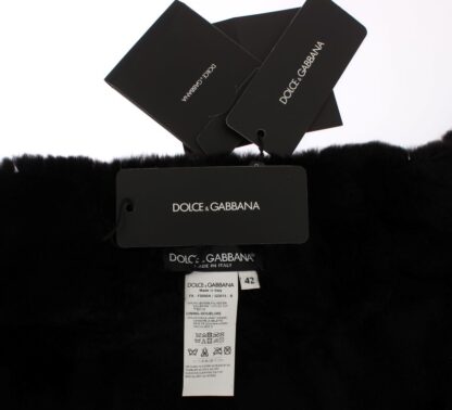 Dolce & Gabbana - Elegant Floral Sequined Fur Scarf