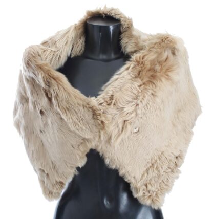 Dolce & Gabbana - Elegant Alpaca Fur Shoulder Wrap in Beige