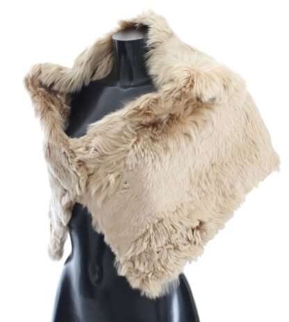 Dolce & Gabbana - Elegant Alpaca Fur Shoulder Wrap in Beige