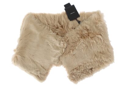 Dolce & Gabbana - Elegant Alpaca Fur Shoulder Wrap in Beige