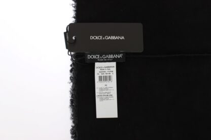 Dolce & Gabbana - Elegant Black Shearling Shoulder Wrap