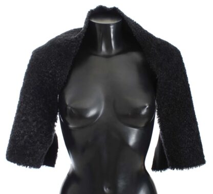 Dolce & Gabbana - Elegant Black Shearling Shoulder Wrap