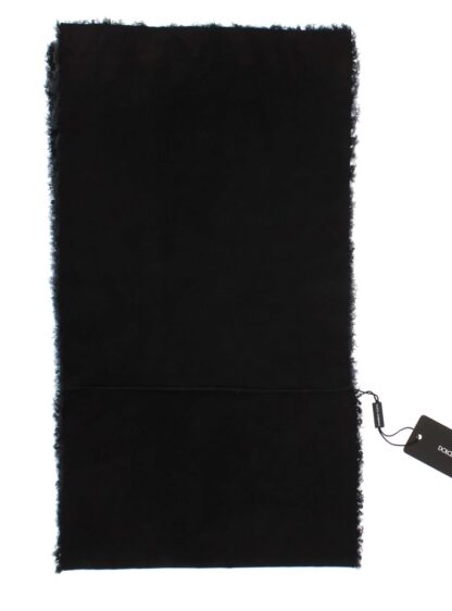 Dolce & Gabbana - Elegant Black Shearling Shoulder Wrap