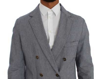 Master Coat - Elegant Double-Breasted Blue Blazer