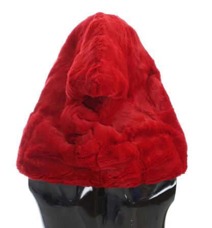 Dolce & Gabbana - Exquisite Red Weasel Fur Hooded Scarf Wrap