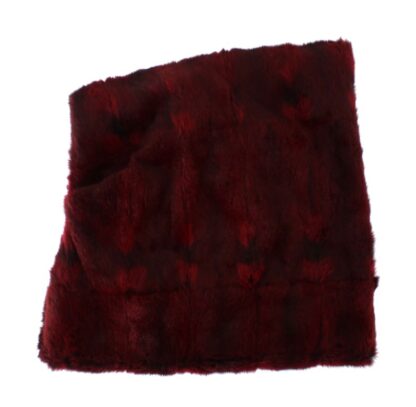 Dolce & Gabbana - Luxurious Bordeaux Fur Hooded Scarf Wrap