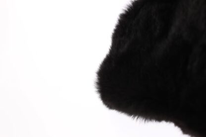 Dolce & Gabbana - Chic Black Weasel Fur Hooded Scarf Wrap