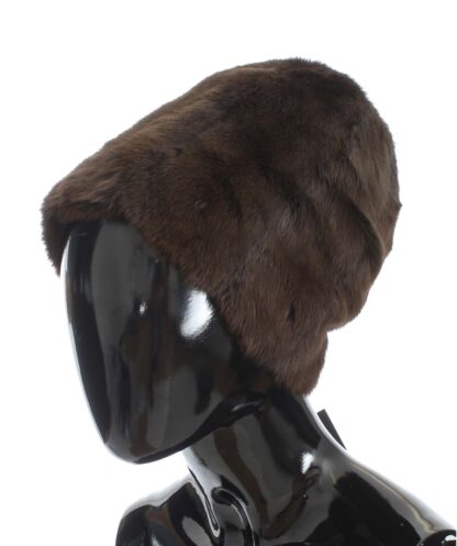 Dolce & Gabbana - Luxurious Brown Weasel Fur Beanie