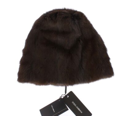 Dolce & Gabbana - Luxurious Brown Weasel Fur Beanie