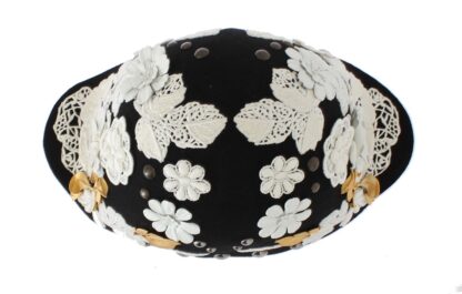 Dolce & Gabbana - Elegant Black Floral Wool Cloche Hat