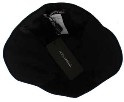 Dolce & Gabbana - Elegant Black Floral Wool Cloche Hat