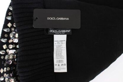 Dolce & Gabbana - Black Sequined Crystal Hooded Scarf Wrap