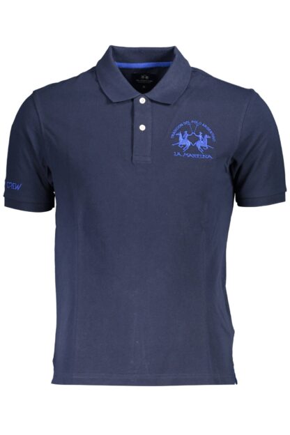 La Martina - Blue Cotton Men Polo Shirt