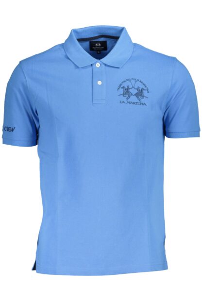 La Martina - Light Blue Cotton Men Polo Shirt