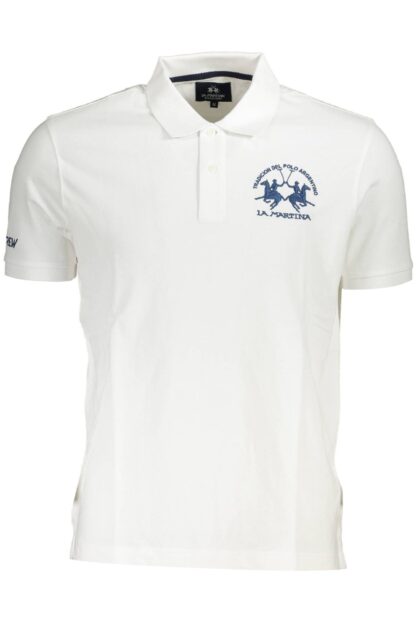 La Martina - White Cotton Men Polo Shirt