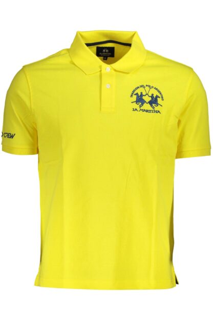 La Martina - Yellow Cotton Men Polo Shirt