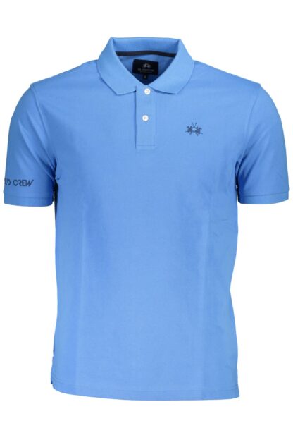 La Martina - Light Blue Cotton Men Polo Shirt