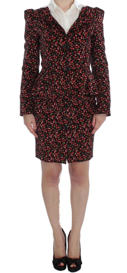 BENCIVENGA - Elegant Floral Two-Piece Skirt Suit Set