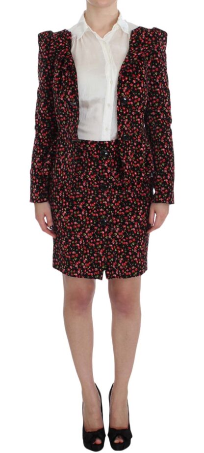 BENCIVENGA - Elegant Floral Two-Piece Skirt Suit Set