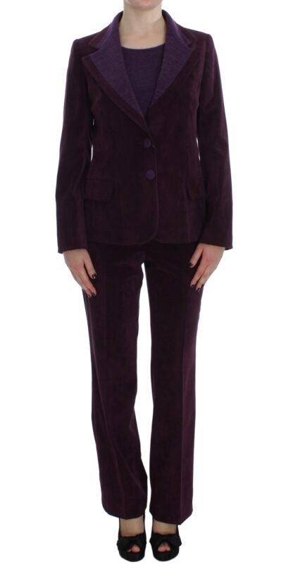 BENCIVENGA - Elegant Purple Wool Blend Three Piece Suit Set