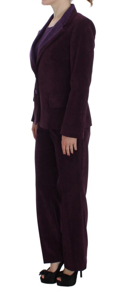 BENCIVENGA - Elegant Purple Wool Blend Three Piece Suit Set