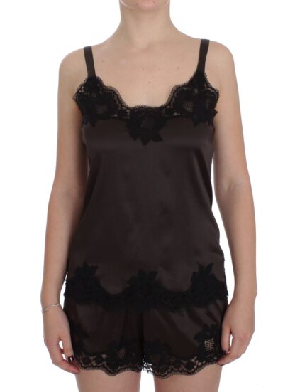 Dolce & Gabbana - Elegant Lace-Trimmed Silk Lingerie Top