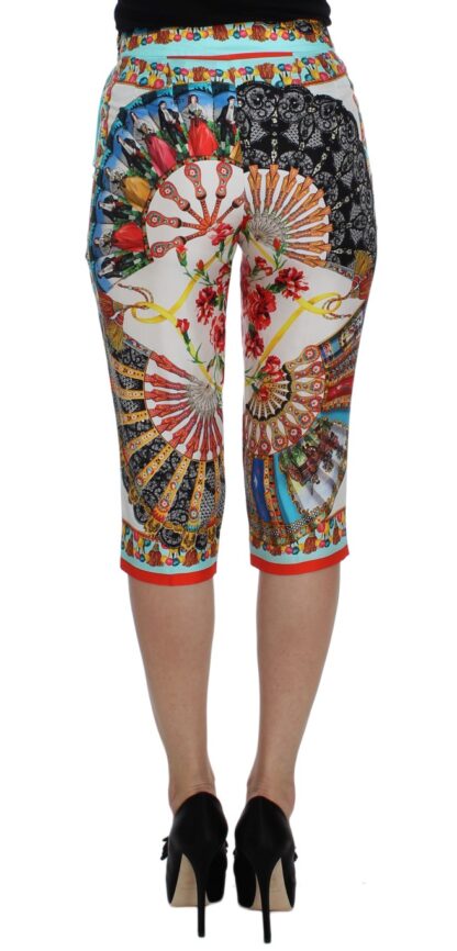 Dolce & Gabbana - Multicolor Majolica Silk Capri Pants